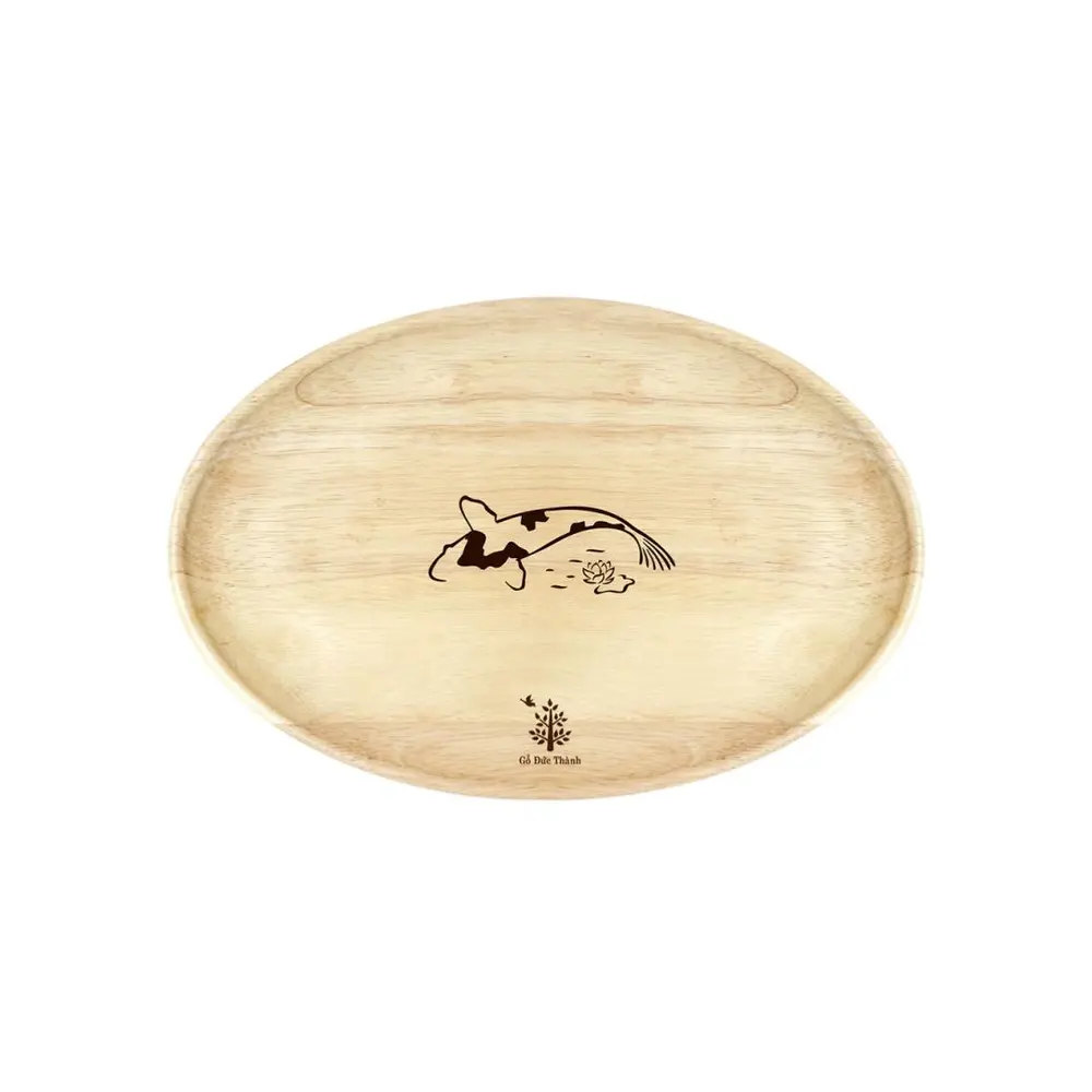 Đĩa Gỗ Oval Size Nhỏ, Wooden Oval Plate, Small (27 x 18.5 x 2cm) - GO DUC THANH