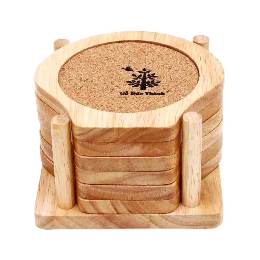 Bộ Lót Ly Hình Vỏ Sò, Wooden Cup Coasters, Seashell, 6 Cái (10.5 x 10.2 x 6.5cm) - GO DUC THANH