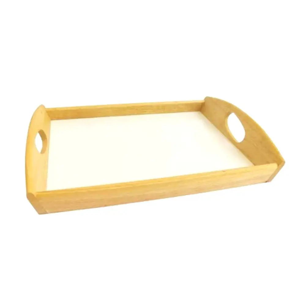 Khay Trung Lỗ Tay Cầm Oval, Wooden Serving Tray with Carry Handles (36 x 25.5 x 5.5cm) - GO DUC THANH