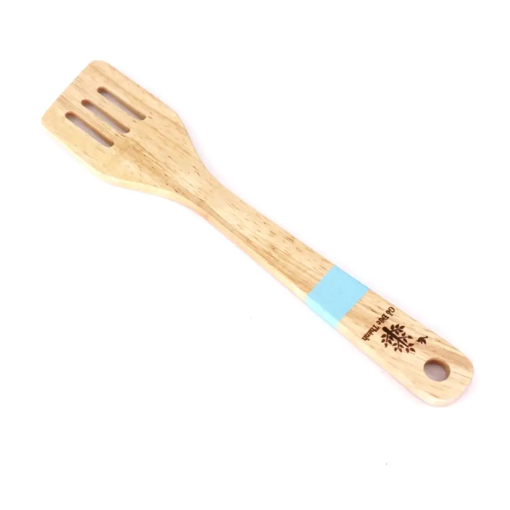 Vá Gỗ 3 Rãnh Cán Màu, Wooden Slotted Turner Spatula (2 x 6.1 x 0.8cm) - GO DUC THANH