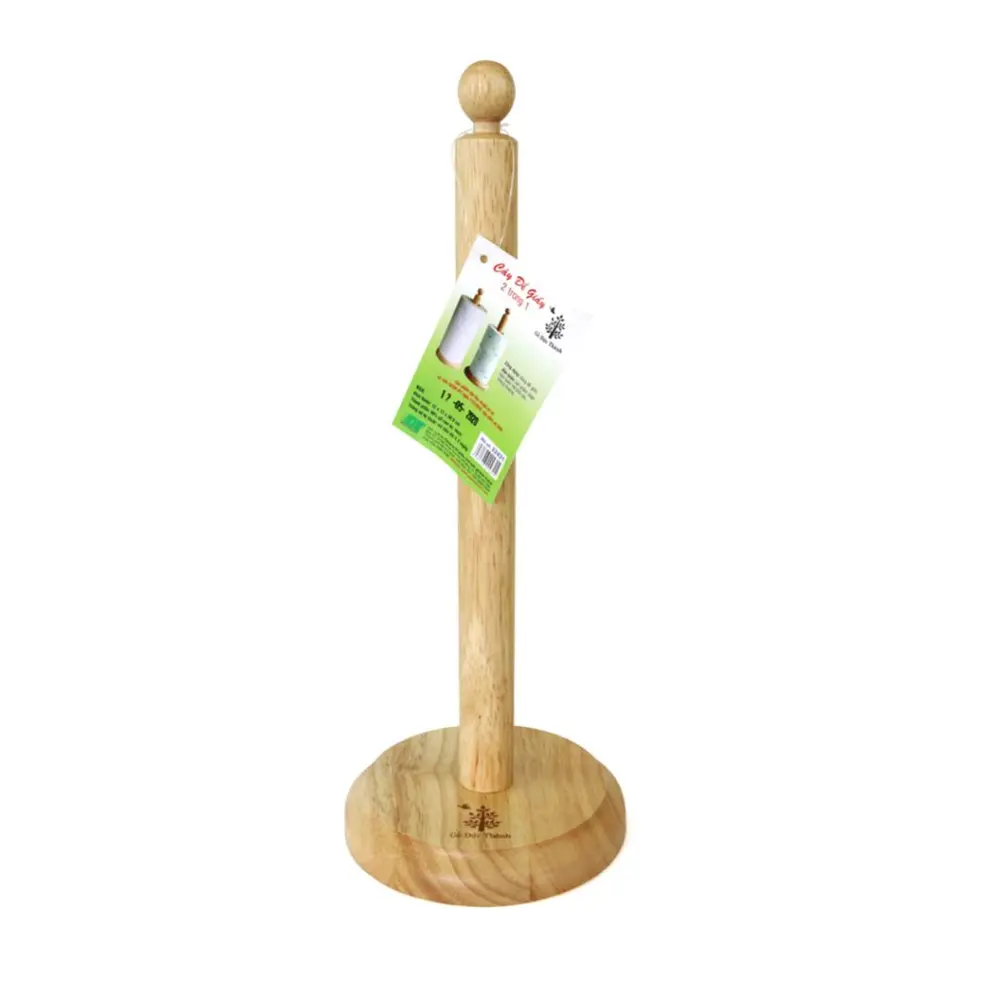 Cây Để Giấy, Wood Paper Towel Holder (12 x 12 x 30.5cm) - GO DUC THANH