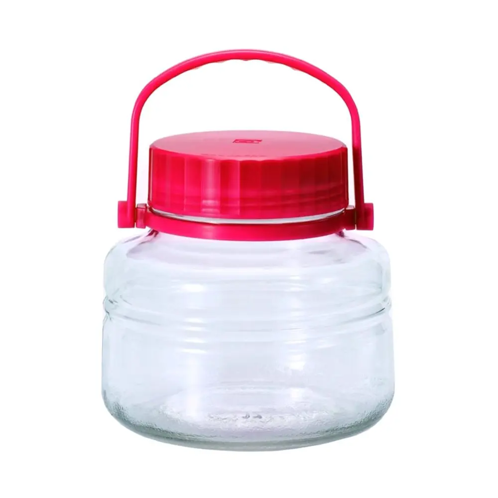 Hũ Thuỷ Tinh Nắp Quai Xách, Kitchen Storage Glass Jar & Screw Lid with Handle (2L) - ADERIA