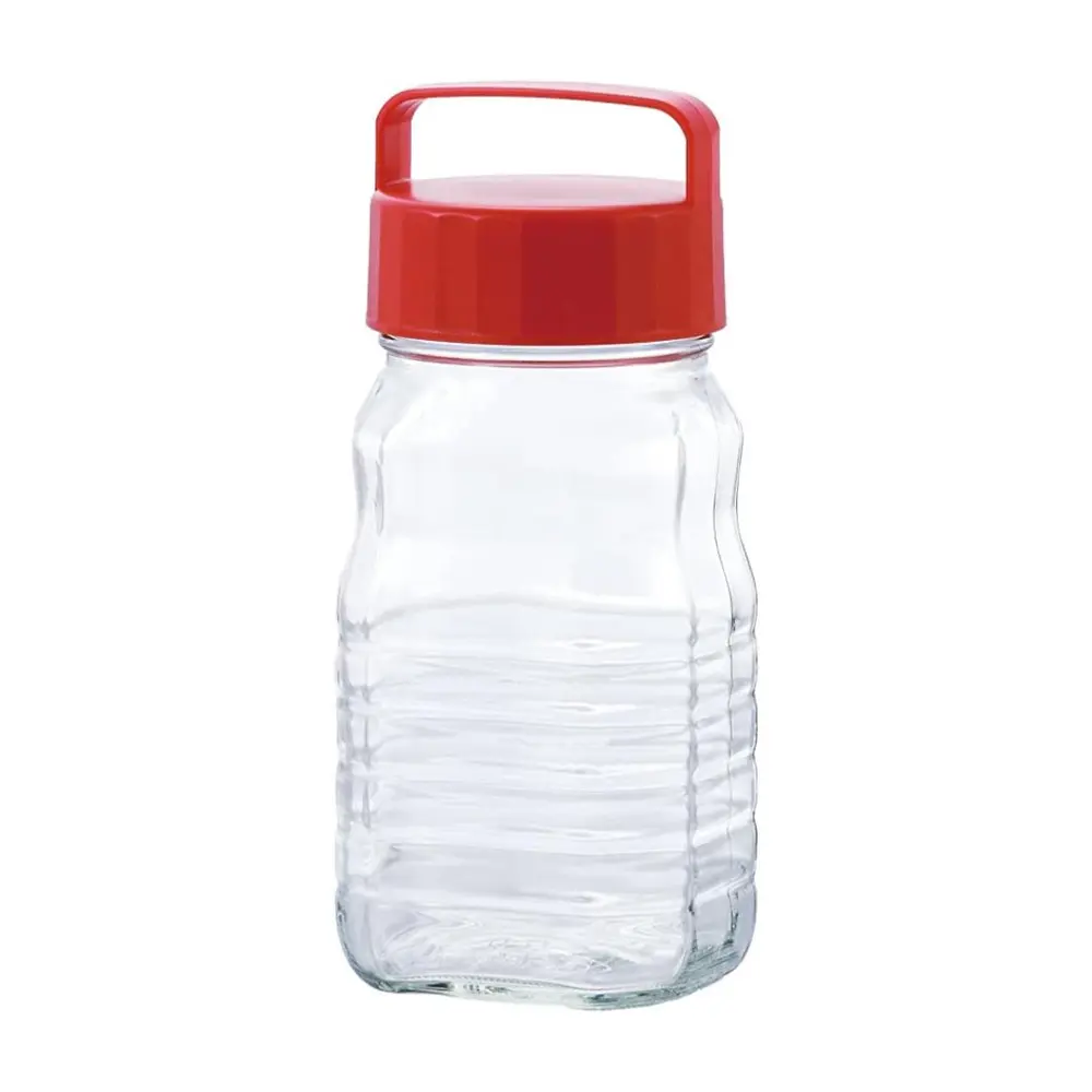 Hũ Thuỷ Tinh Nắp Quai Xách, Kitchen Storage Glass Jar & Screw Lid with Handle (1.2L) - ADERIA