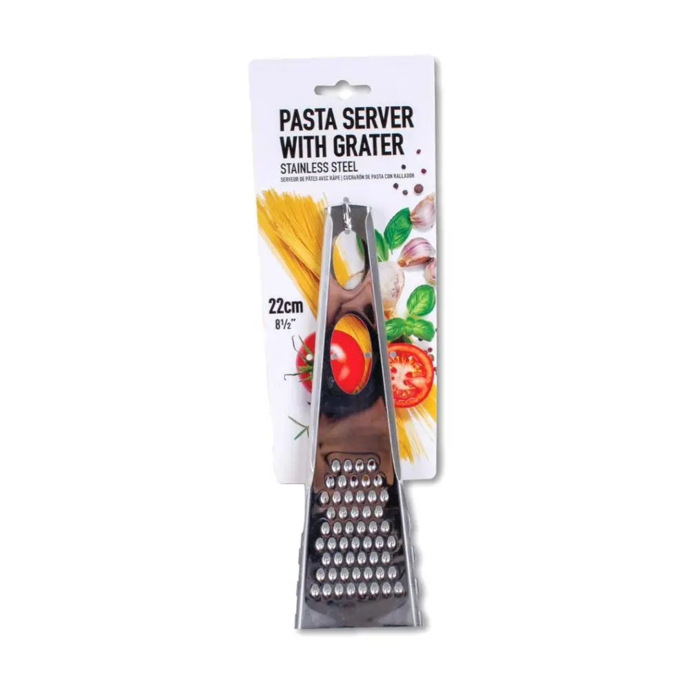 Dụng Cụ Lấy Mì Ý Kết Hợp Bào Phô Mai, Stainless Steel Pasta Server with Grater (22cm) - UNCLE BILLS