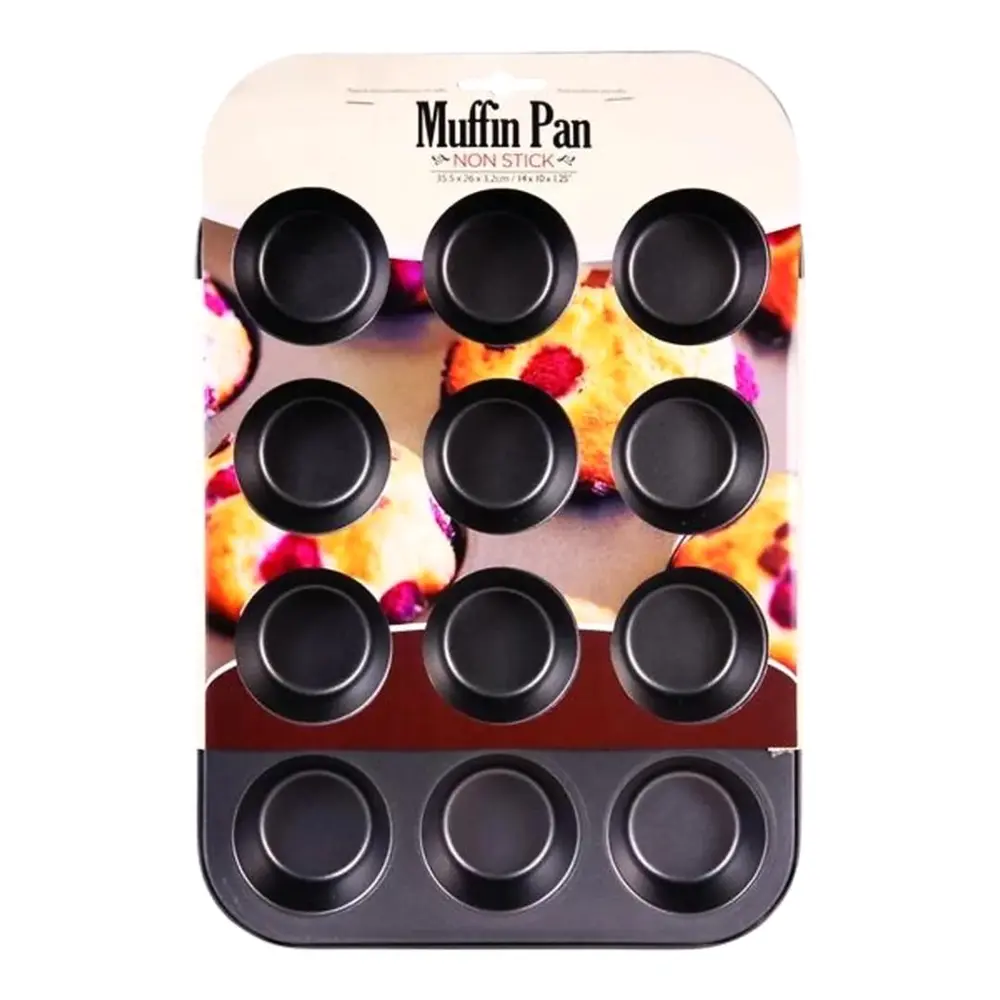Khay Nướng Bánh Chống Dính 12 Khoanh, 12-Cup Non-stick Muffin & Cupcake Pan - UNCLE BILLS