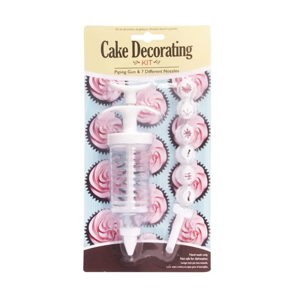 Bộ Trang Trí Bánh Kem 7 Mũ, Cake Decorating Kit, Piping Gun & 7 Different Nozzles - UNCLE BILLS