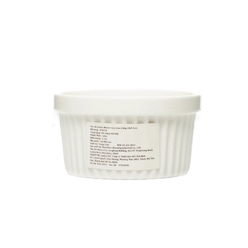 Khuôn Men Làm Bánh Màu Trắng, Ramekin Bowl for Baking, White (10 x 5.5cm) - UNCLE BILLS