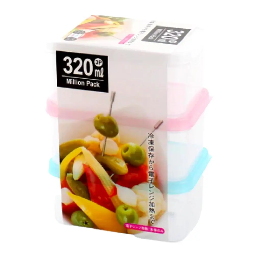 Hộp Nhựa Đựng Thực Phẩm, Food Storage Containers, 3 Cái (320ml) - YAMADA KAGAKU
