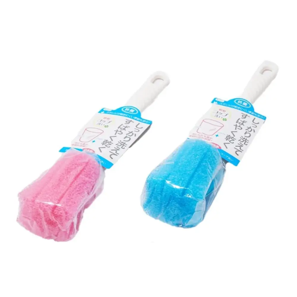 Cây Chùi Rửa Bình, Ly Tách Chống Khuẩn, Bottle & Cup Sponge Brush with Long Handle - OKAZAKI