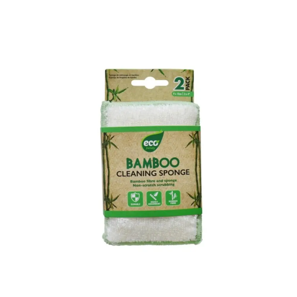 Miếng Mút Lau Bằng Tre, Bamboo Cleaning Sponge, 2 Cái (9 x 12cm) - UNCLE BILLS