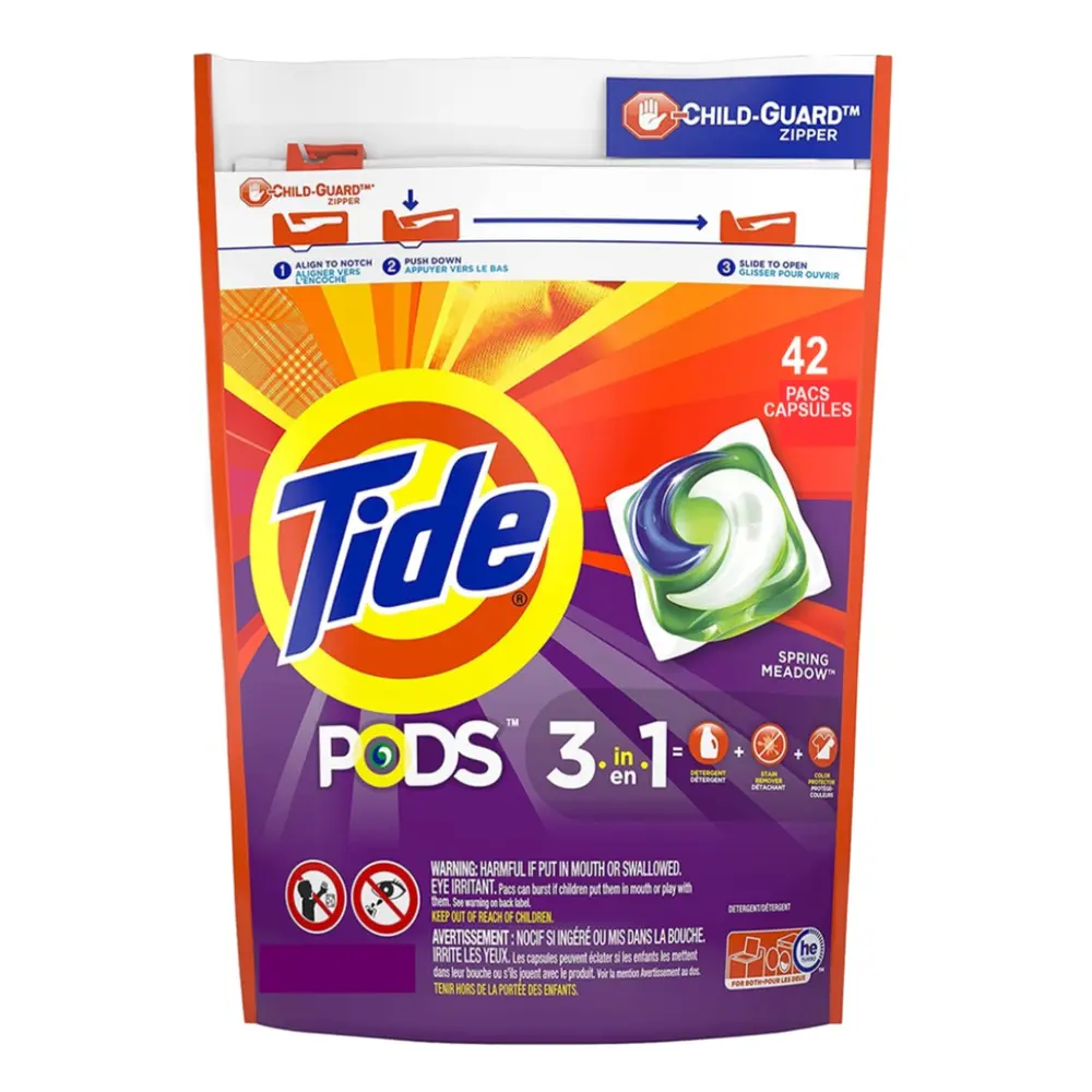 Viên Giặt, 3 in 1 Laundry Detergent Pods, Spring Meadow, 42 Viên, 36 oz (1.04kg) - TIDE