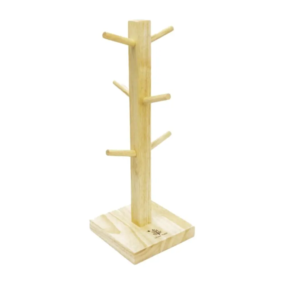 Cây Treo Ly Thân Vuông, Wooden Mug Holder Tree (12 x 12 x 3.3cm) - GO DUC THANH
