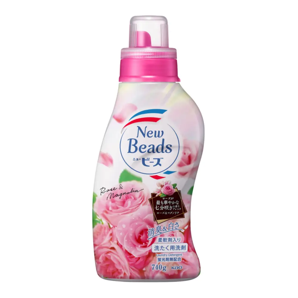Nước Giặt Hương Hoa Hồng & Mộc Lan, New Beads, Rose & Magnolia Laundry Detergent (740g) - KAO