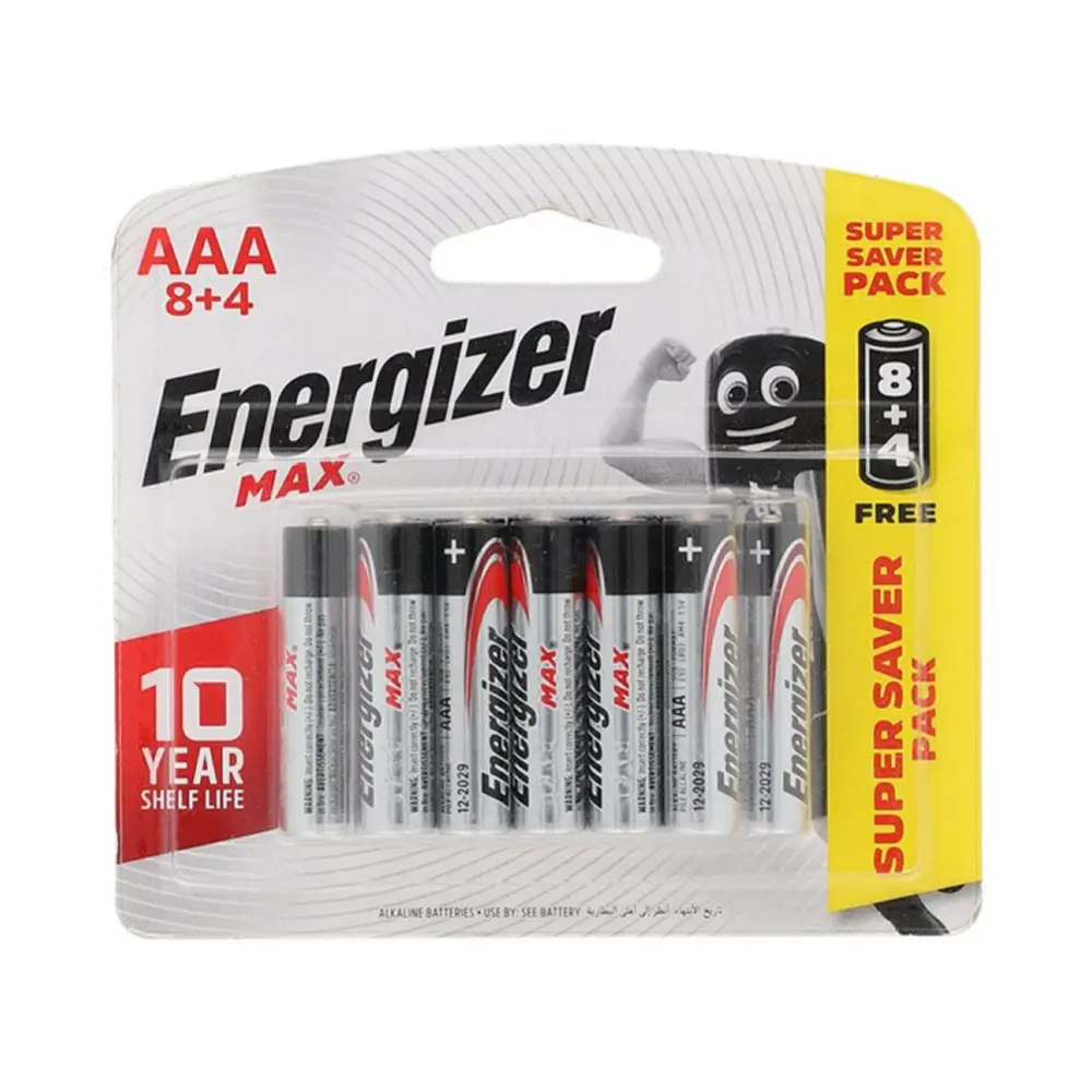 Pin AAA, Max, AAA Battery 1.5V, Super Saver Pack, 12 Cục - ENERGIZER