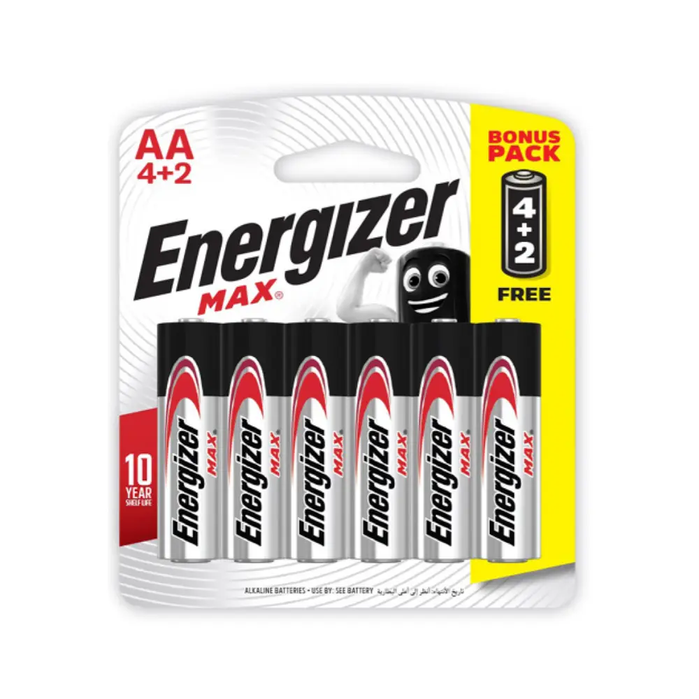 Pin AA, Max, AA Battery 1.5V, Bonus Pack, 6 Cục - ENERGIZER