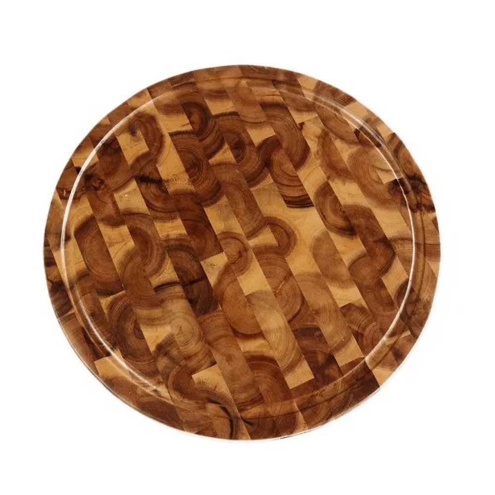 Thớt Sớ Lật Tròn Gỗ Tràm, Round Shape Wooden Chopping Board (31 x 4cm) - GO DUC THANH