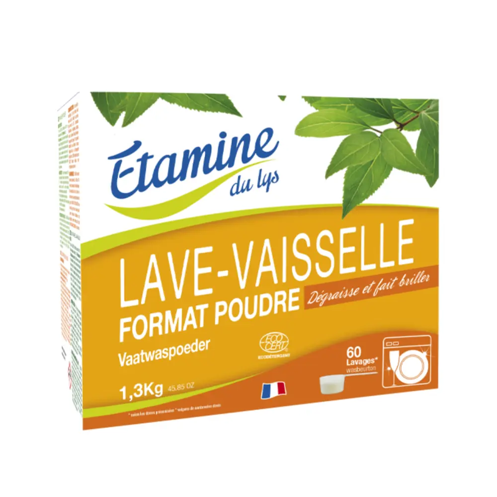 Bột Cho Máy Rửa Bát Hữu Cơ, Dishwasher Powder, 60 Lần, 45.85 oz (1.3kg) - ETAMINE DU LYS