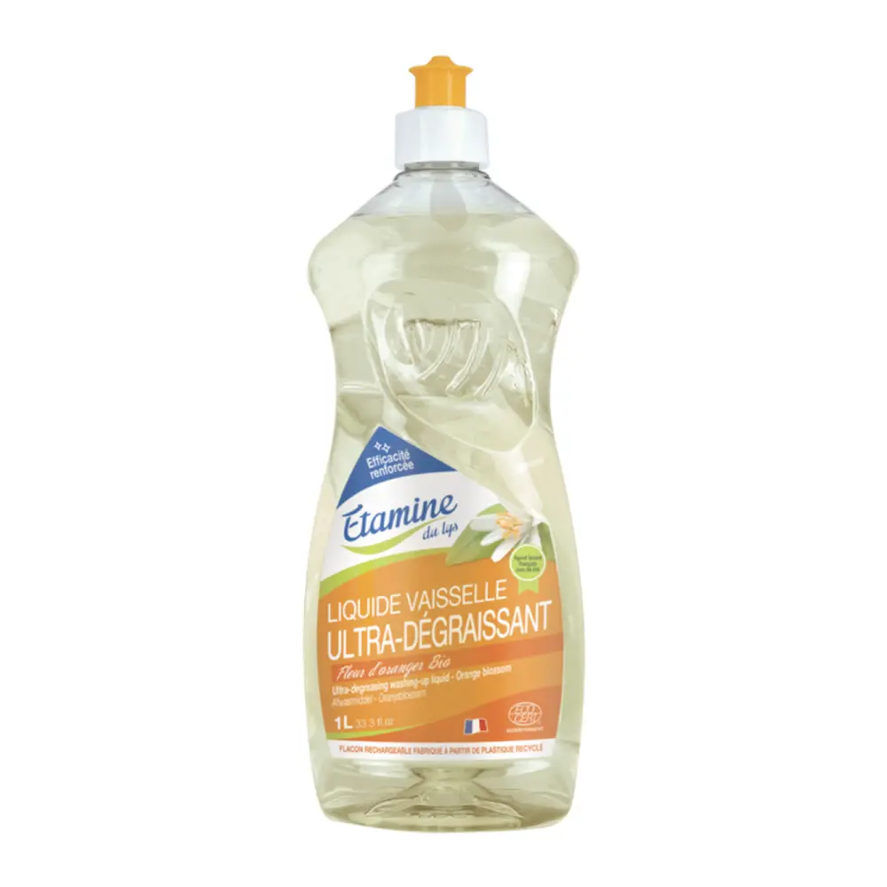 Nước Rửa Chén Hữu Cơ Hương Hoa Cam, Ultra-Degreasing Washing-Up Liquid, Orange Blossom, 33.3 fl oz (1L) - ETAMINE DU LYS