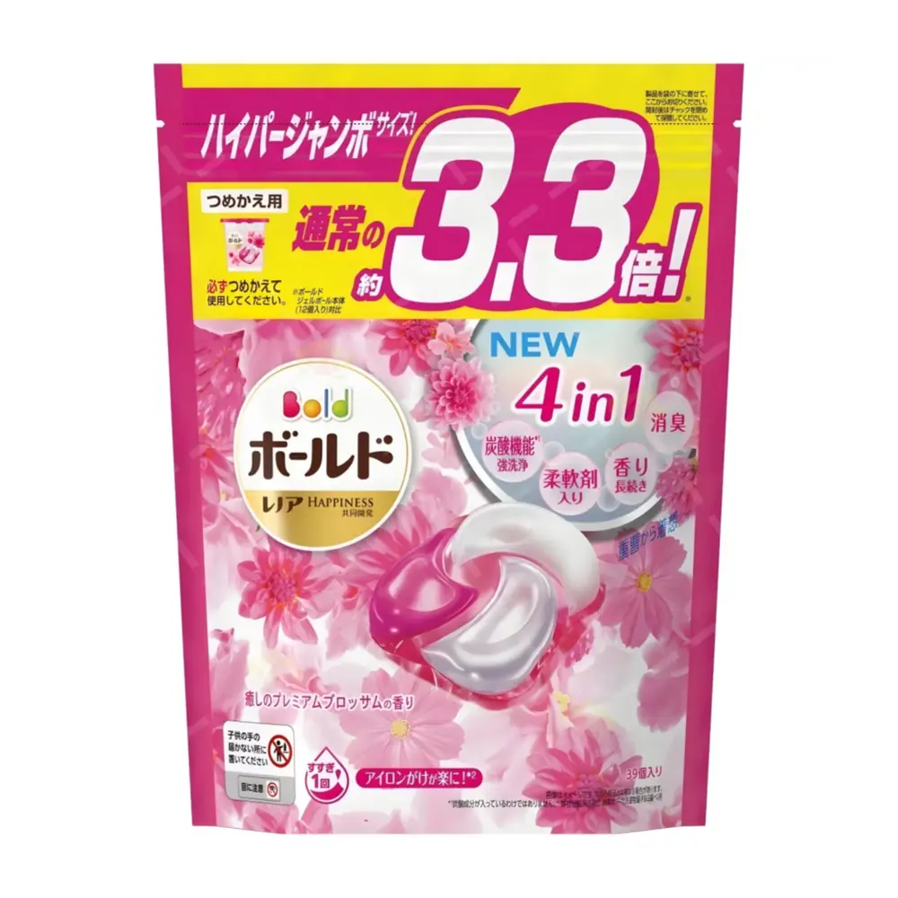 Viên Giặt Xả Hoa Hồng, 4 in 1 Laundry Detergent Pods, Pink Flowers, 39 Viên (780g) - P & G