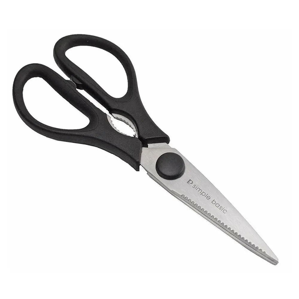 Kéo Làm Bếp, Simple Basic, Stainless Steel Kitchen Scissors with Soft Grip (21cm) - PEARL METAL