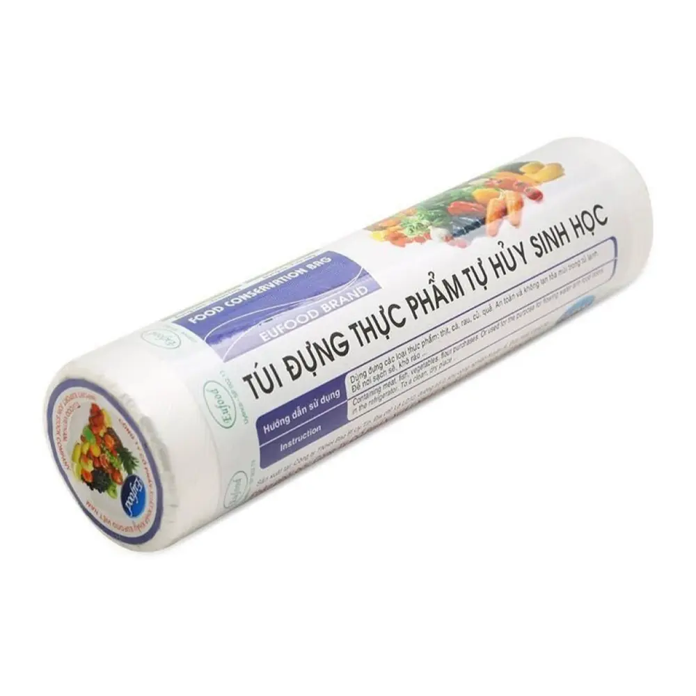 Túi Đựng Thực Phẩm Tự Phân Hủy Sinh Học, Biodegradable Food Conservation Bag, 100 Túi (22 x 32cm) - EUFOOD