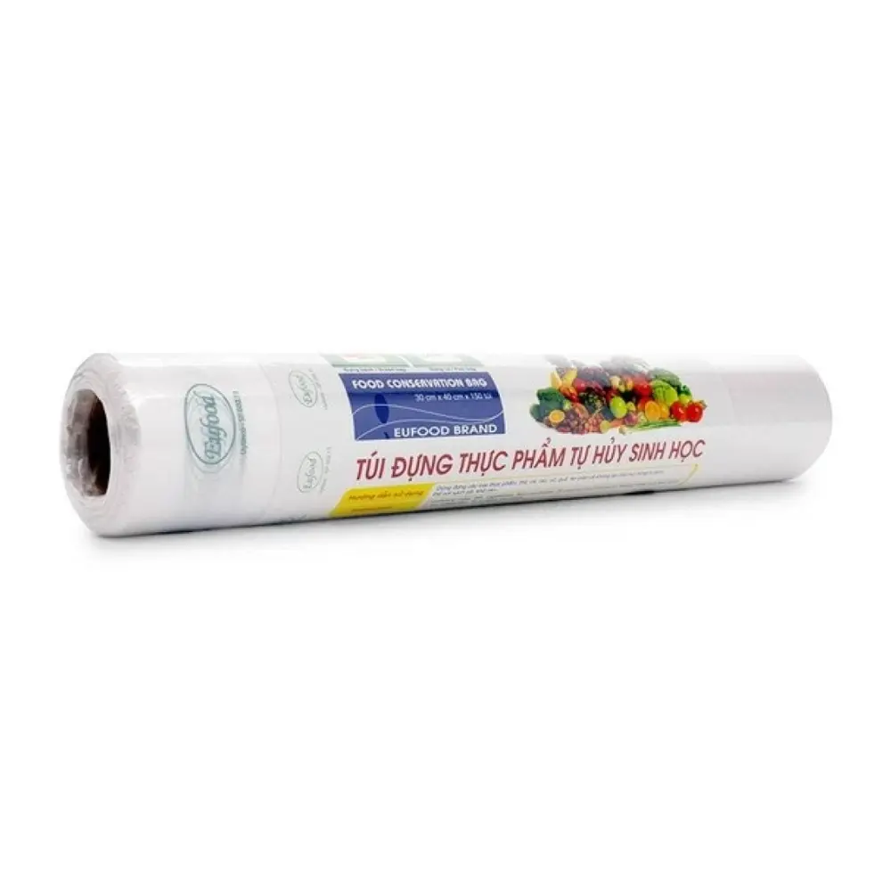 Túi Đựng Thực Phẩm Tự Phân Hủy Sinh Học, Biodegradable Food Conservation Bag, 100 Túi (30 x 40cm) - EUFOOD