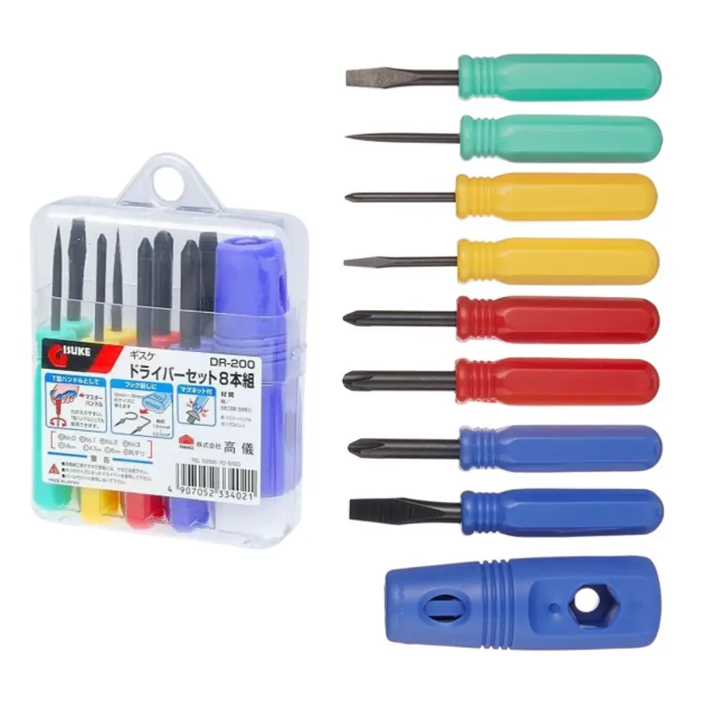 Bộ Tua Nơ Vít 8 Món, Gisuke, Screwdriver 8-Piece Set, DR-200 - TAKAGI