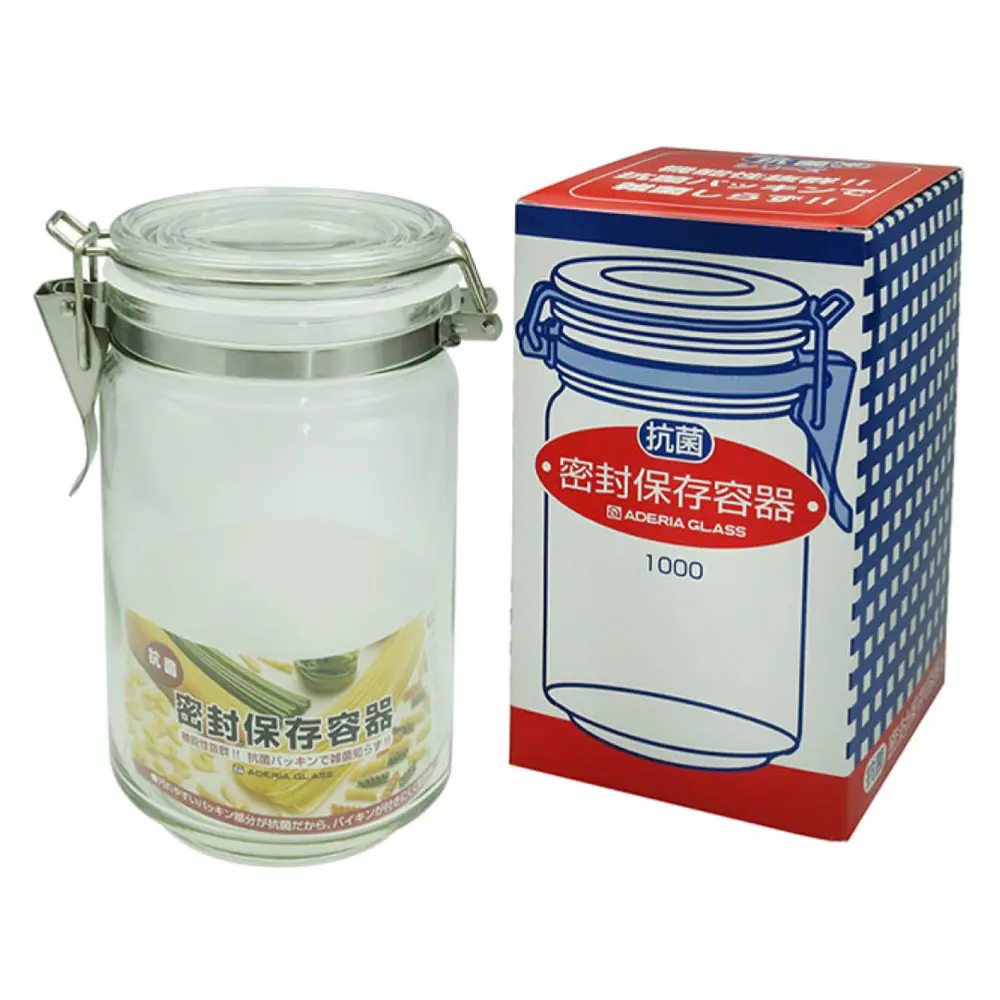 Hũ Thủy Tinh Khóa Chặt, Airtight Glass Storage Container (10.5 x 17.8cm) - ADERIA