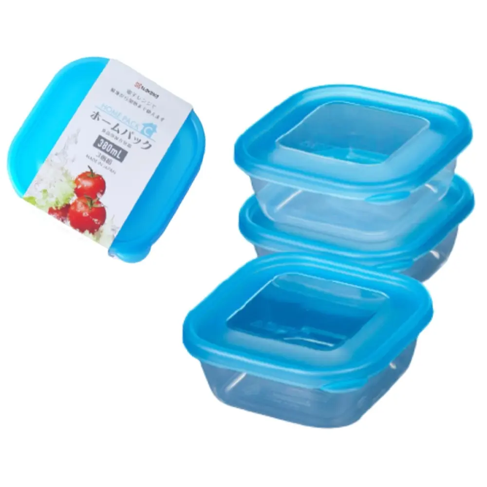 Bộ Hộp Nhựa Đựng Thực Phẩm, Food Storage Container Set, 3 Cái, 380ml (12.7 x 12.7 x 4.9cm) - NAKAYA