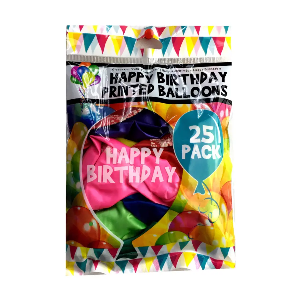 Bong Bóng Trang Trí Sinh Nhật, Decorate Happy Birthday, Printed Balloons, 25 Cái - UNCLE BILLS