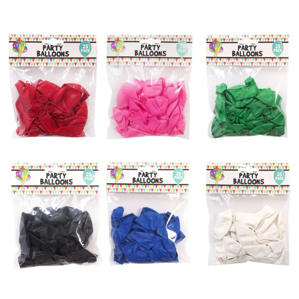 Bong Bóng Đơn Màu, Decorate Party Balloons, Solid Colour, 25 Cái (25cm) - UNCLE BILLS