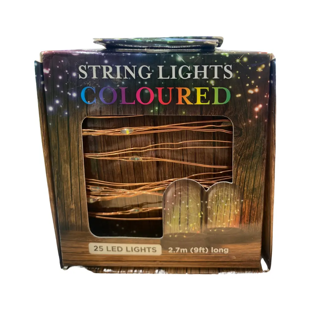 Dây Đèn Led Kim Loại Nhiều Màu, String Lights, 25 Multi Colour LED Lights, Battery Operated (2.7m) - UNCLE BILLS