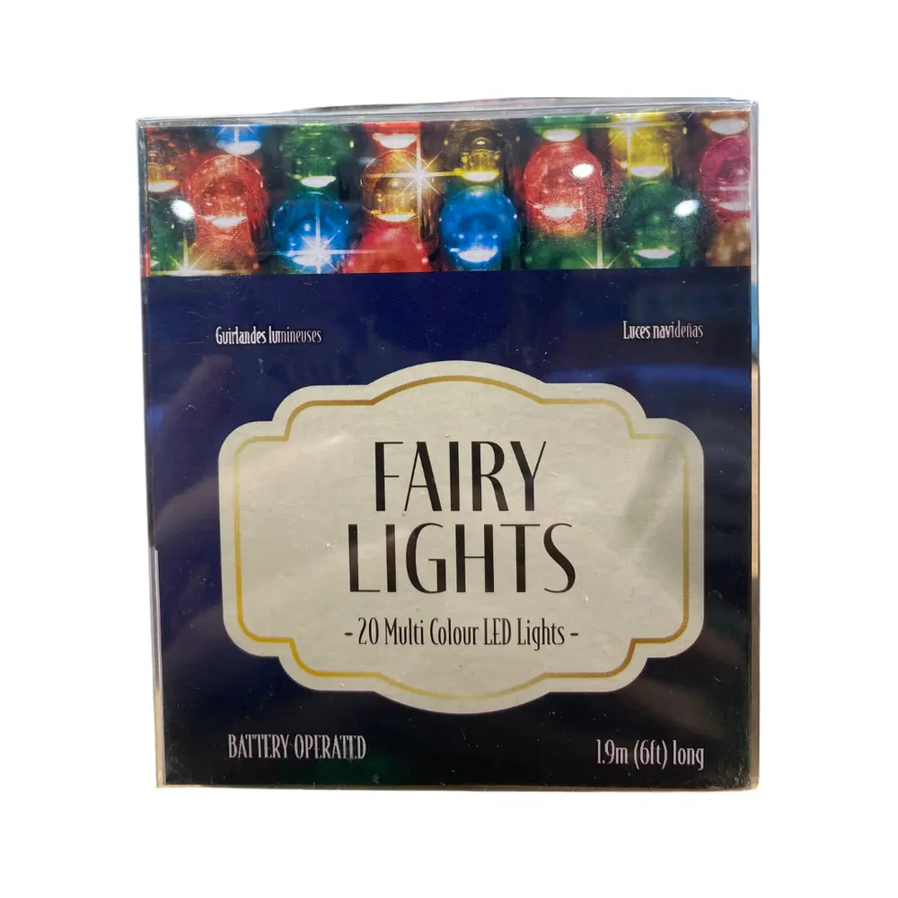 Dây Đèn Led Cổ Tích Nhiều Màu, Fairy Lights, 20 Multi Colour LED Lights, Battery Operated (1.9m) - UNCLE BILLS