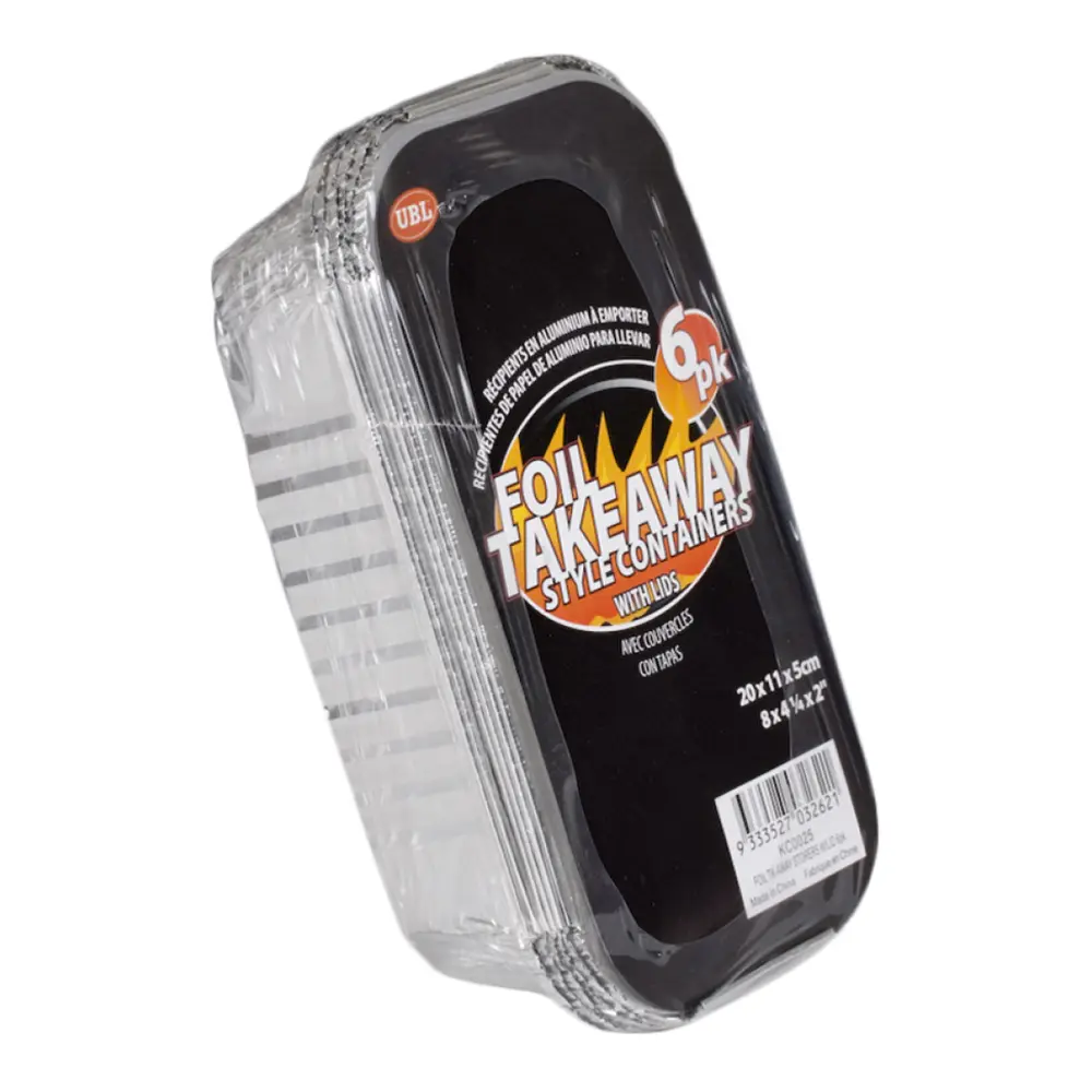 Hộp Giấy Bạc Đựng Đồ Ăn, Foil Takeaway Containers, 6 Cái (11 x 20cm) - BEEFY BOY