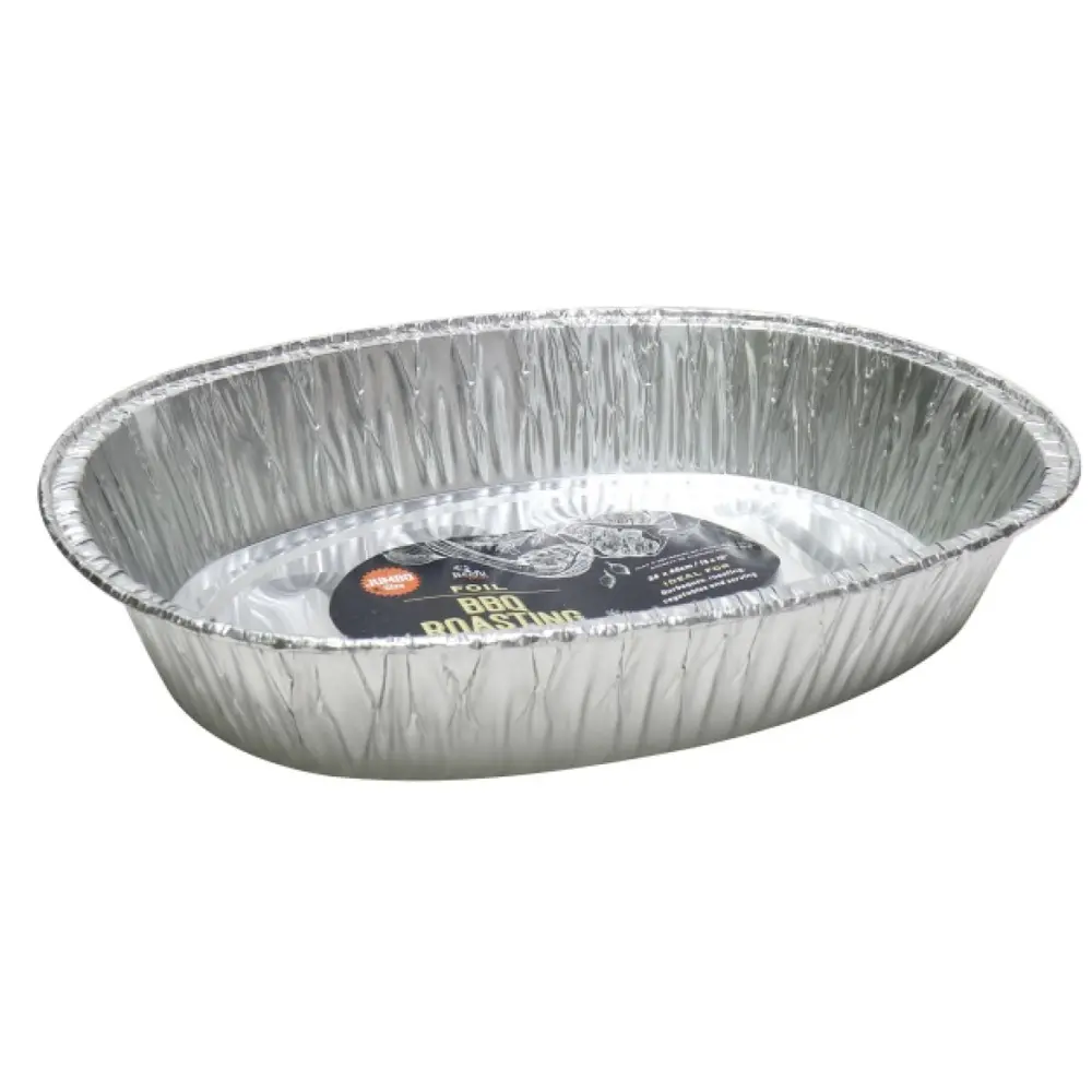 Khay Giấy Bạc Nướng Hình Bầu Dục, Foil BBQ Roasting Tray, Jumbo Size (34 x 46cm) - BEEFY BOY