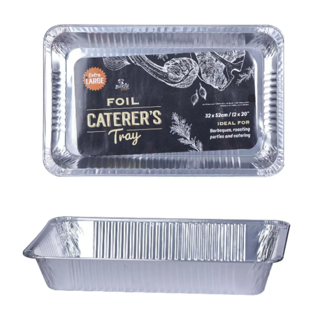 Khay Giấy Bạc Đựng Thức Ăn, Foil Caterer`s Tray, Extra Large (32 x 52cm) - BEEFY BOY