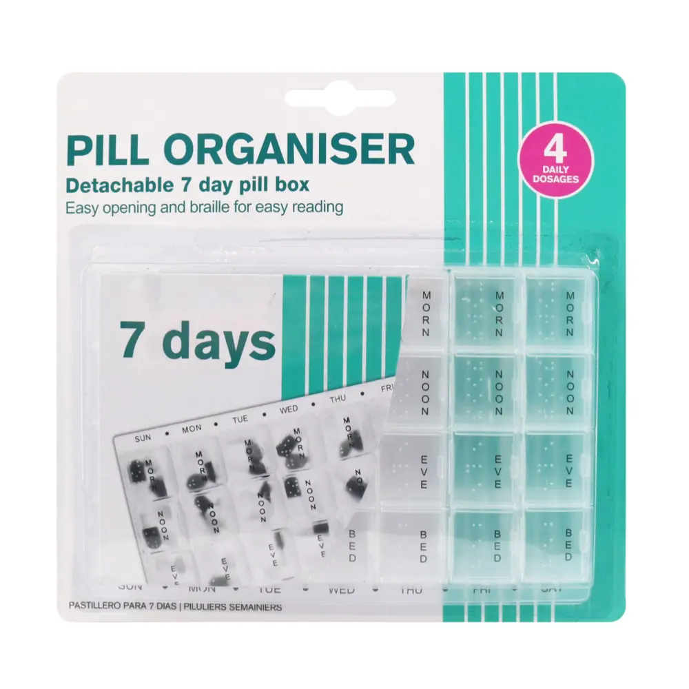 Hộp Nhựa Đựng Thuốc Theo Ngày, Pill Organiser, Detachable 7 Day Pill Box - UNCLE BILLS