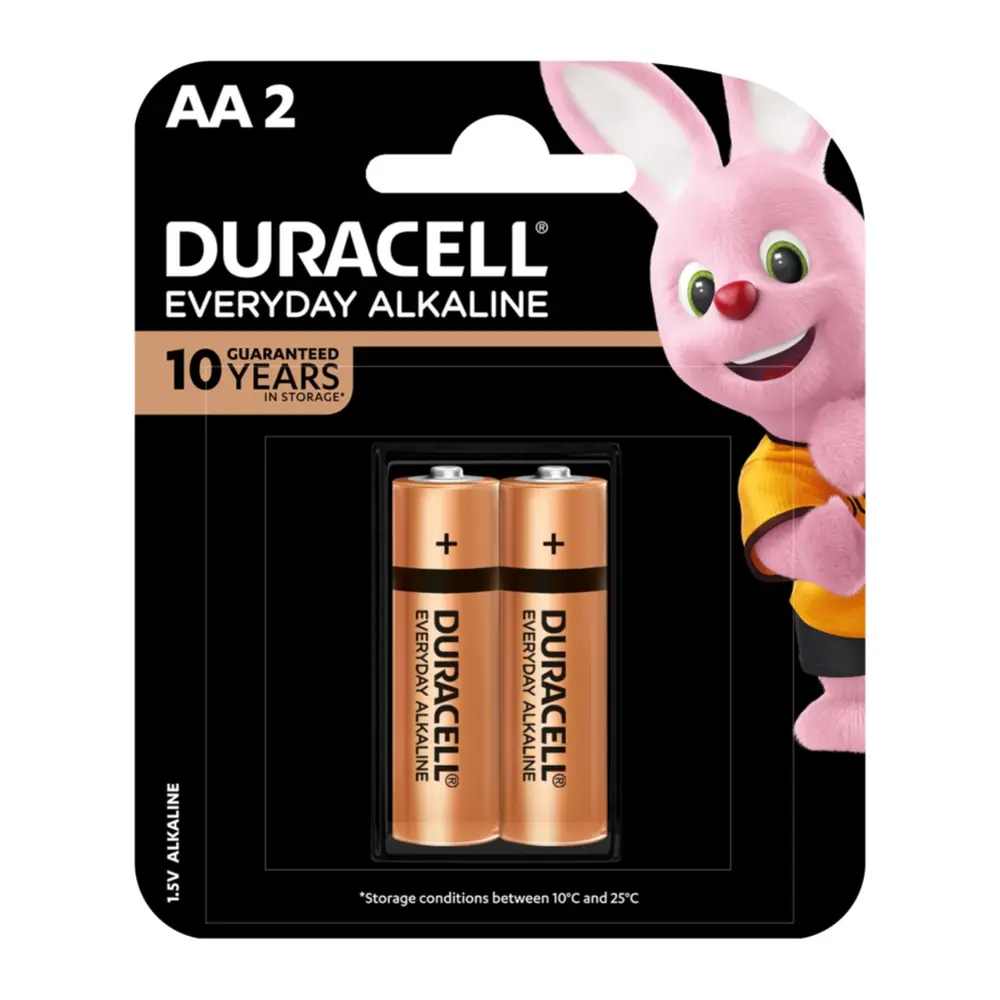 Pin AA, Everyday Alkaline AA Battery, 1.5V, 2 Cục - DURACELL