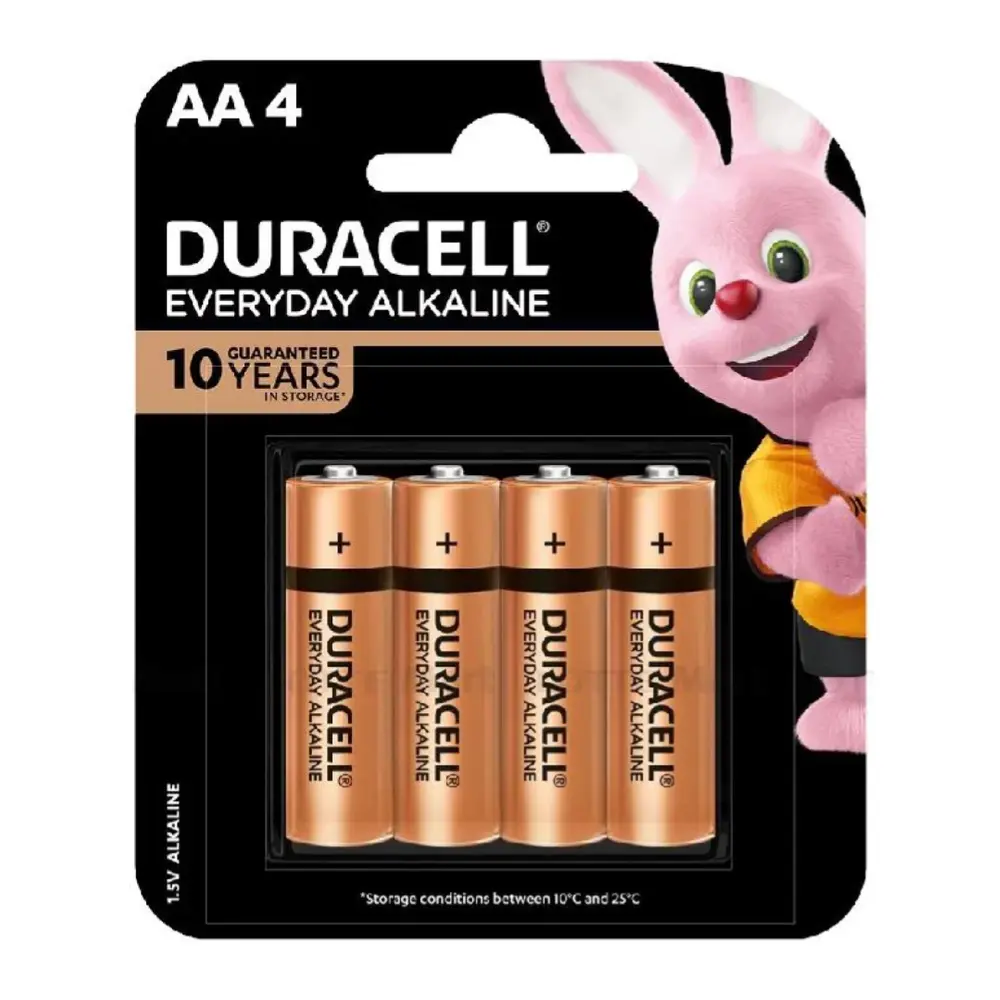 Pin AA, Everyday Alkaline AA Battery, 1.5V, 4 Cục - DURACELL