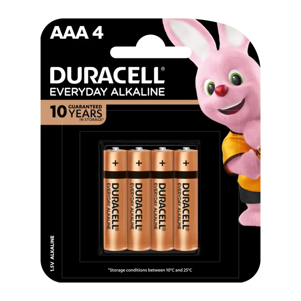Pin AAA, Everyday Alkaline AAA Battery, 1.5V, 4 Cục - DURACELL