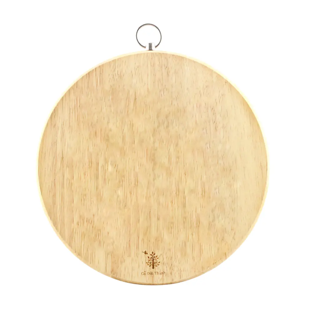 Thớt Tròn Khoen Xoay, Round Wooden Chopping Board with Hook (24 x 24 x 1.5cm) - GO DUC THANH