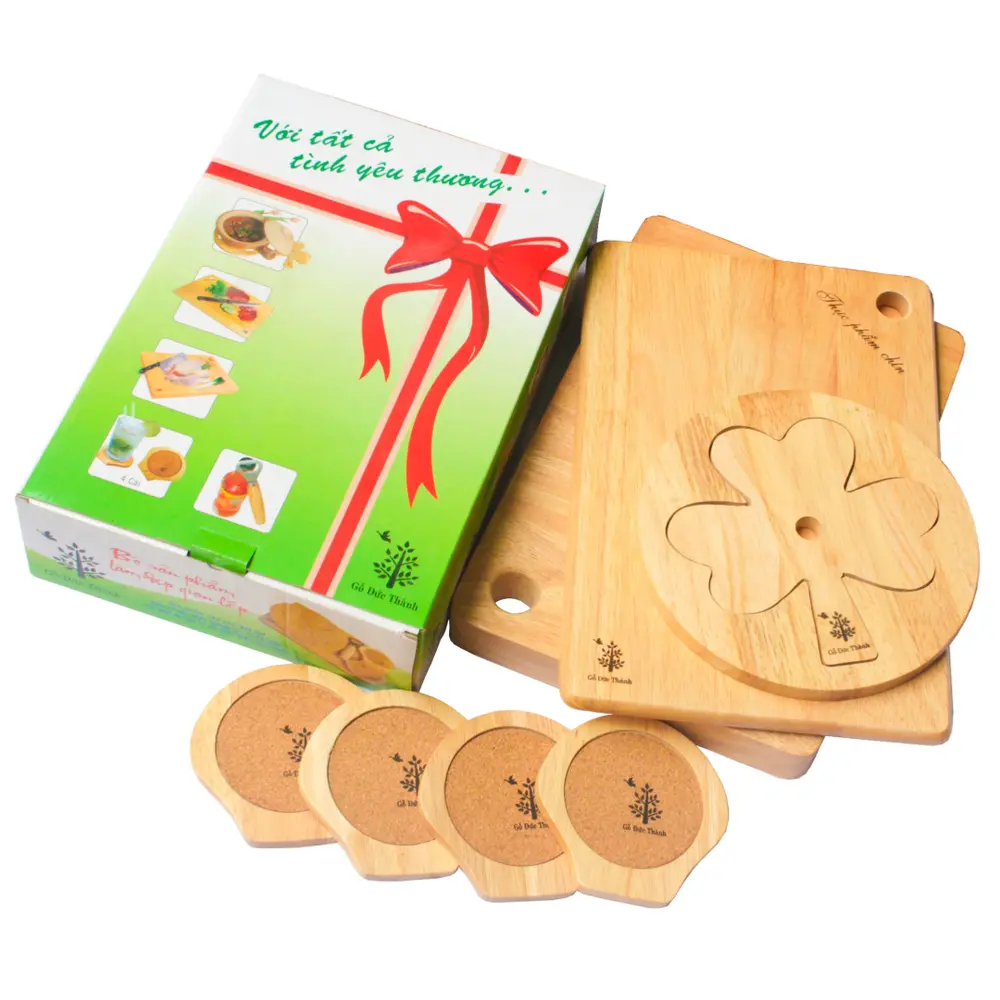 Bộ Sản Phẩm Gỗ Nhà Bếp, Kitchen Gift Set, 8 Món (31.5 x 21 x 7.2cm) - GO DUC THANH