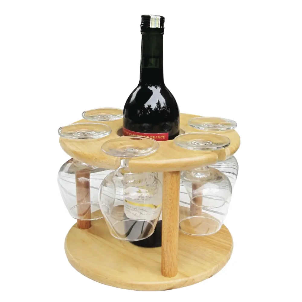 Giỏ Ly & Chai Rượu, Wine Glass Drying Rack & Bottle Holder (24 x 24 x 1.7cm) - GO DUC THANH
