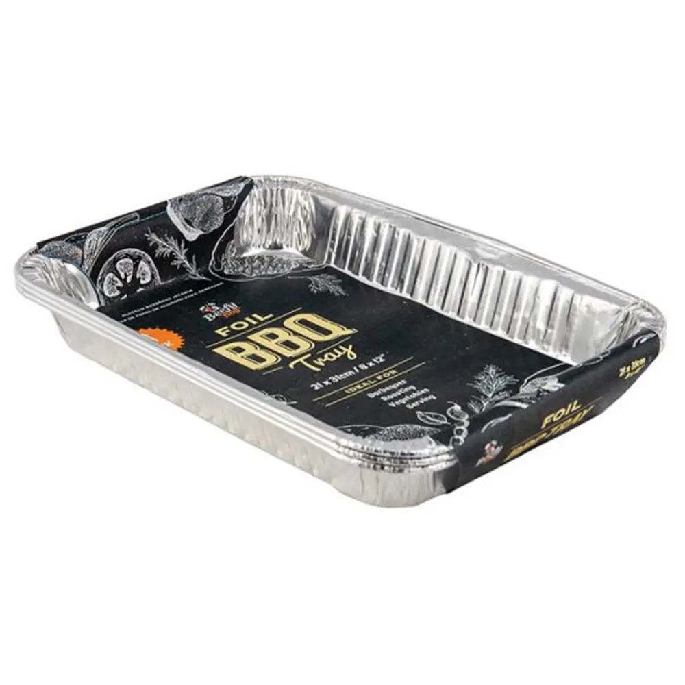 Khay Giấy Bạc Nướng Thực Phẩm, Foil BBQ Tray, 3 Cái (21 x 31cm) - BEEFY BOY