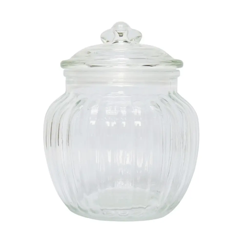 Hũ Thủy Tinh Tròn Cổ Điển, Glass Vintage Jar Round (600ml) - UNCLE BILLS