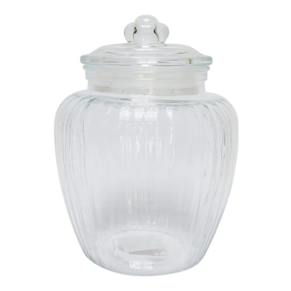 Hũ Thủy Tinh Tròn Cổ Điển, Glass Vintage Jar Round (2000ml) - UNCLE BILLS