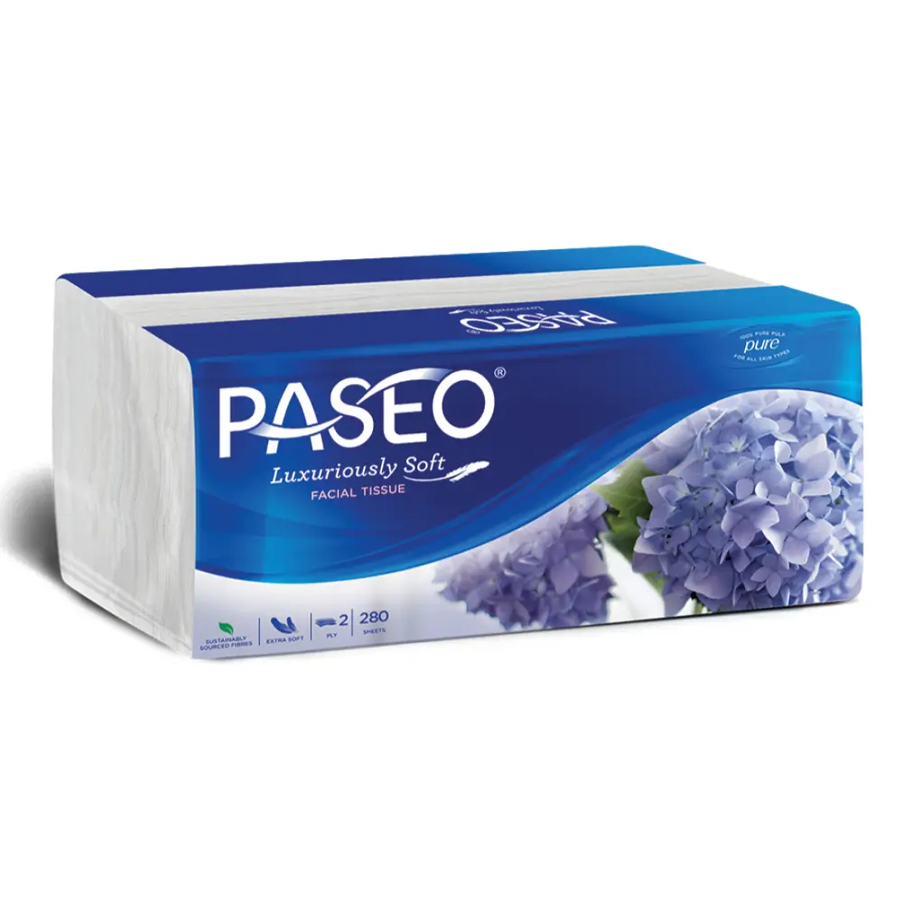 Khăn Giấy Rút 2 Lớp, Extra Soft Facial Tissue, 280 Tờ (20 x 21.7cm) - PASEO