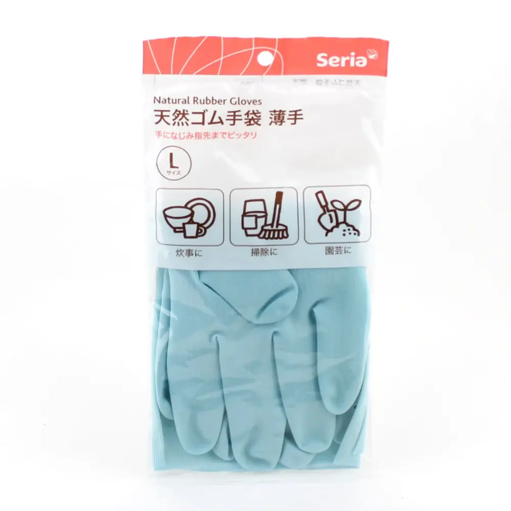 Bao Tay Cao Su Kháng Khuẩn, Natural Rubber Gloves, Size L (22.4 x 30cm) - SERIA