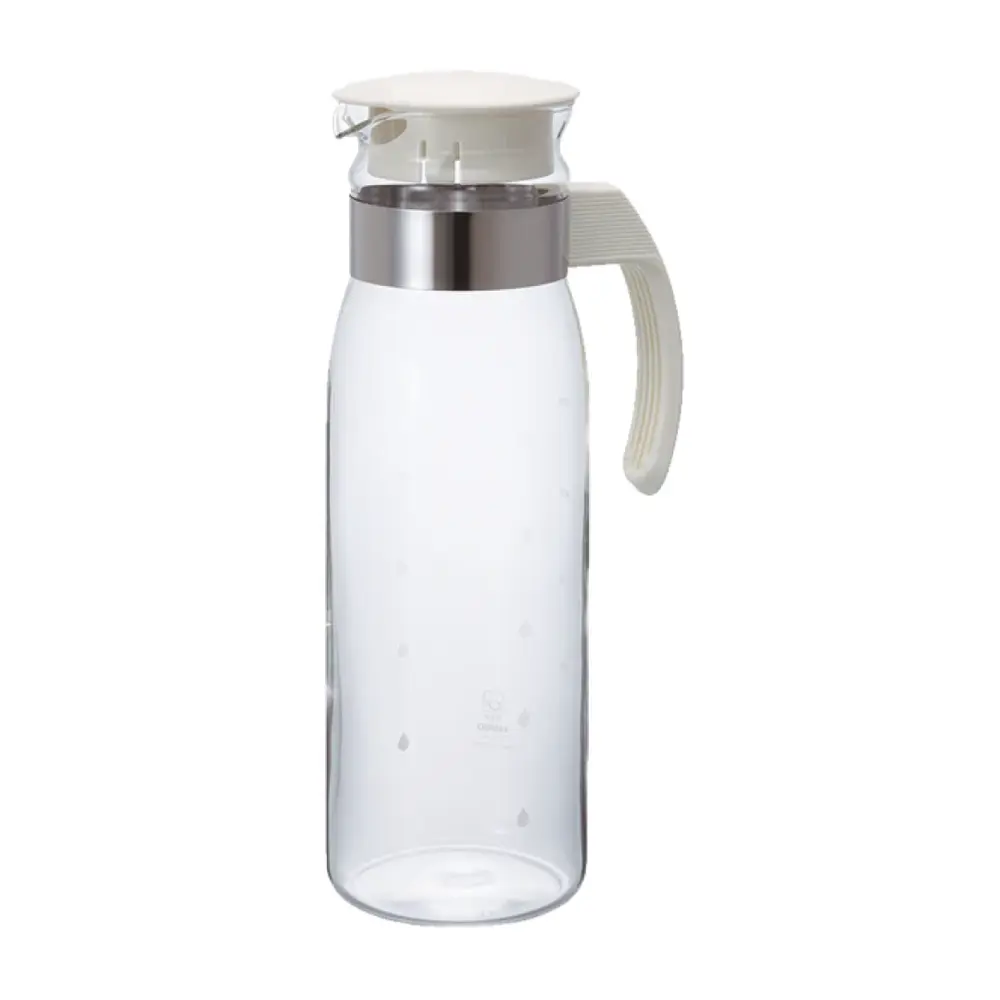 Bình Thủy Tinh Trắng, Refrigerator Pot Slim, 1.4L, RPBN-14-TW (13.5 x 9.2 x 28.5cm) - HARIO