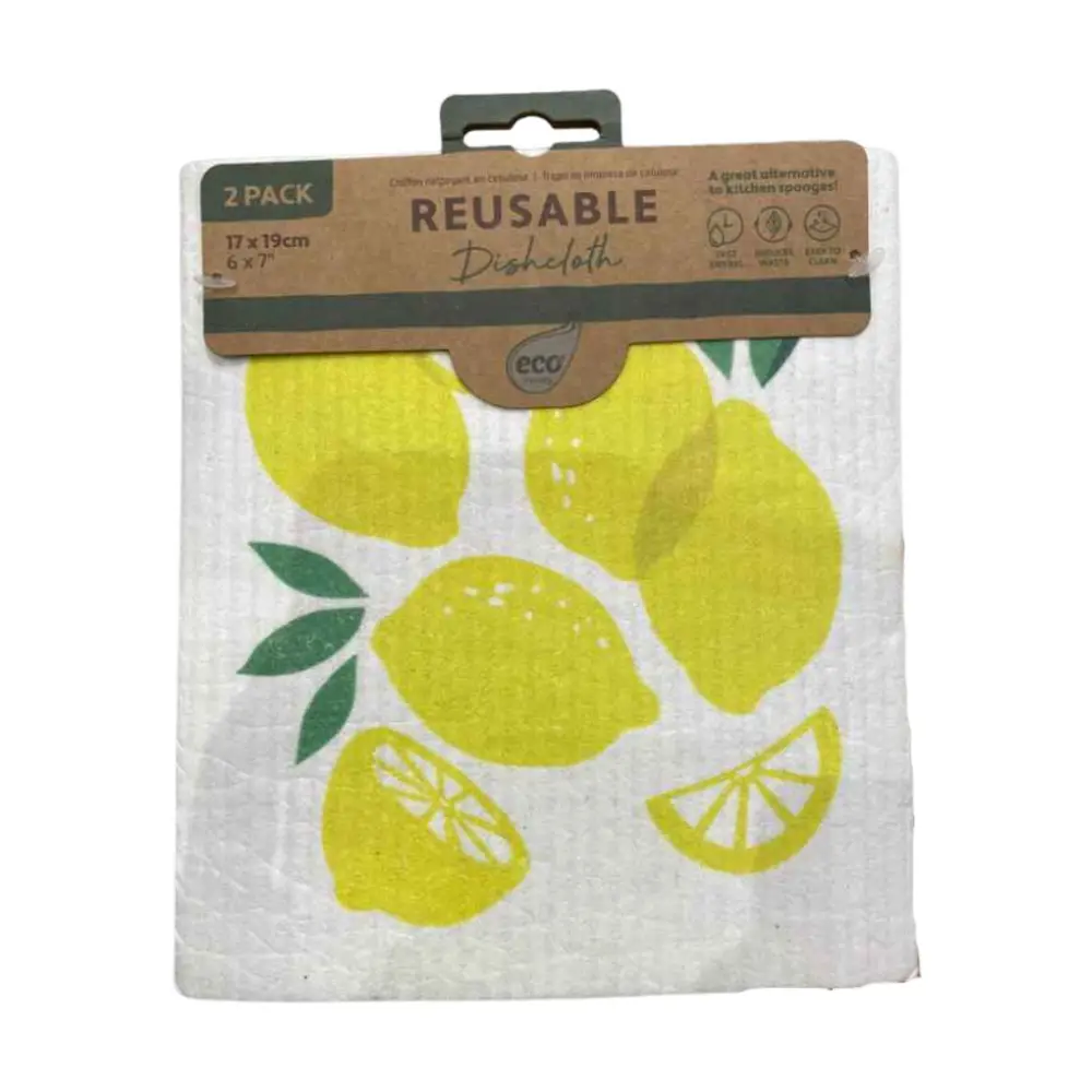 Khăn Vải Lau Chén Đĩa Sợi Bông Nhiều Mẫu, Reusable Dishcloth, 2 Cái (17 x 19cm) - UNCLE BILLS
